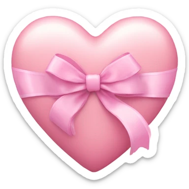 Pastel Pink heart with ribbon sticker