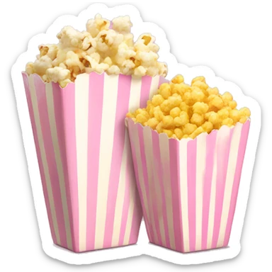 light pink popcorn box and light yellow popcorn sticker