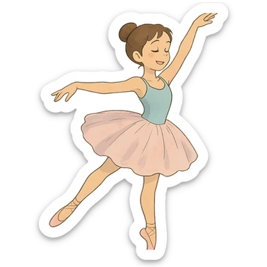 ghibli style ballet dancing girl sticker