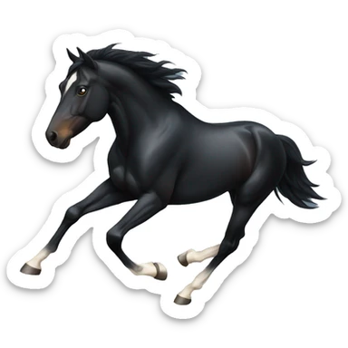 Running black horse  sticker
