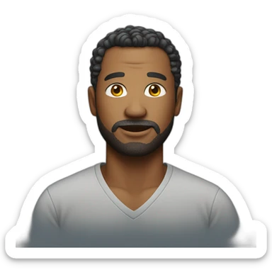 man wearing v neck t shirt sticker