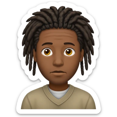 A black guy with short dreads trying to keep a straight face  sticker