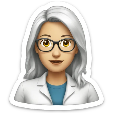 Female aerosol researcher sticker