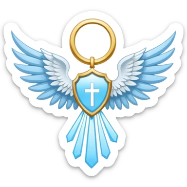 wings emblem holy saint light blue sticker