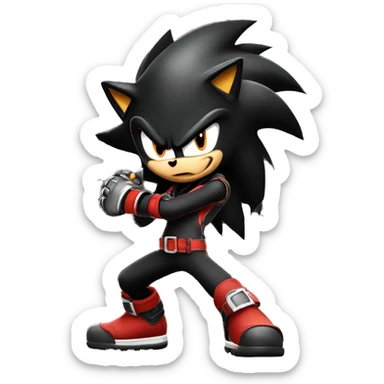 shadow the hedgehog being badass sticker