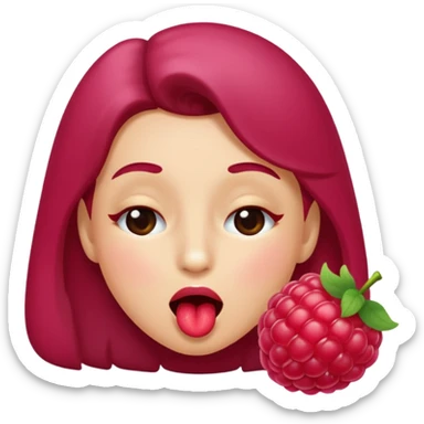 Face winking blowing raspberry sticker