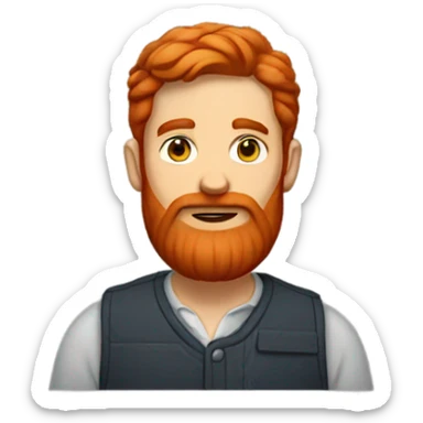Red hair and bearded man sticker