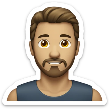 Brown haired man with goatee and mullet full body sticker