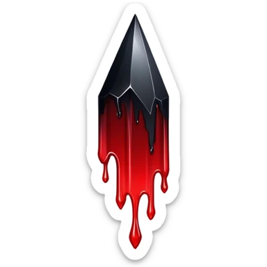 Black-red-crimson-gradient obsidian shard dripping blood  sticker