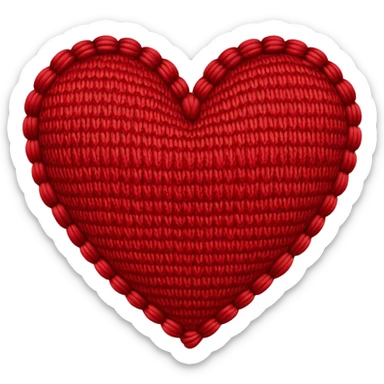 Vintage Patterned, Knitted, heart  sticker