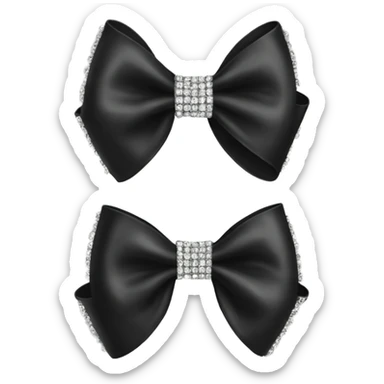 Elegant black bow with rhinestones  sticker