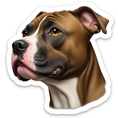 realistic American Staffordshire pitbull portrait sticker