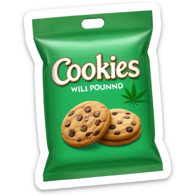 Weed pound baggie with the name cookies on it sticker