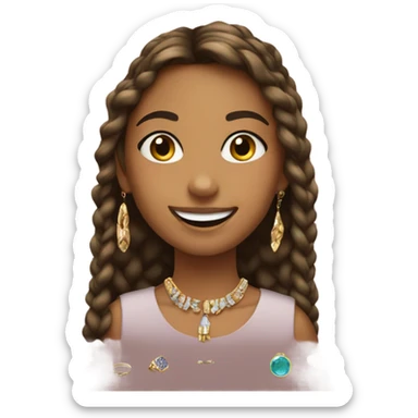 smiling girl with jewelry indoors sticker