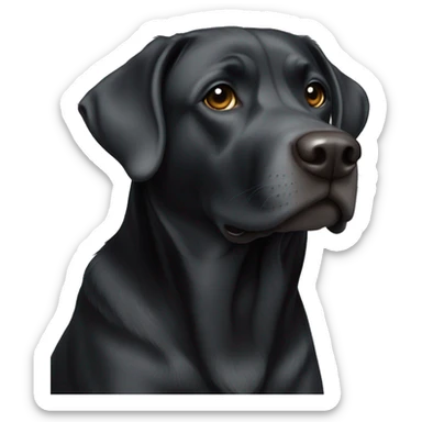 Black English lab mixed with grey ticking on the top of his head sticker
