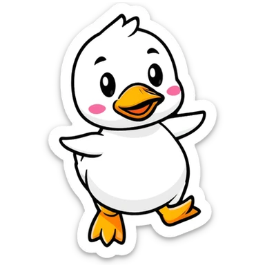 dancing cartoon duck emote for a duck race sticker