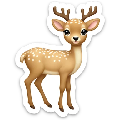Beige asthetic Christmas Baby deer with Lametta  sticker