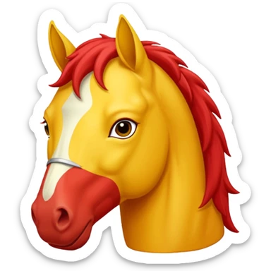 Cavalo vermelho e amarelo pastel sticker