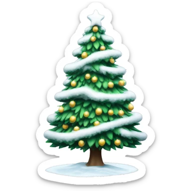 Snowy Christmas tree sticker