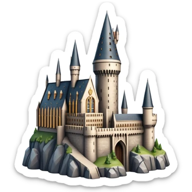 Hogwarts castle with tall towers and magical atmosphere sticker