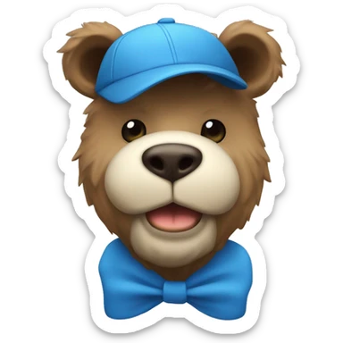 Oso con un lazo azul  sticker