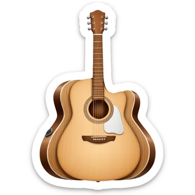 acoustic guitar with white paper rips in it sticker