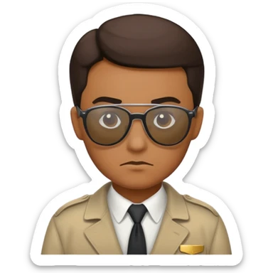 Sunglasses-wearing detective sticker