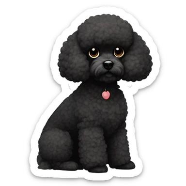 dog 100% black 50% mini poodle 50% bichon frisée sticker