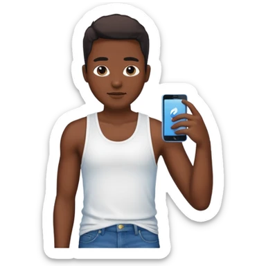 Un personnage noir avec un débardeur blanc et un jean 👖  sticker