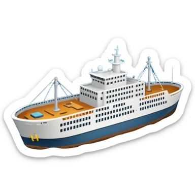 Hydroacoustic map showing radio waves from a ship on the water surface scanning down to the seabed sticker