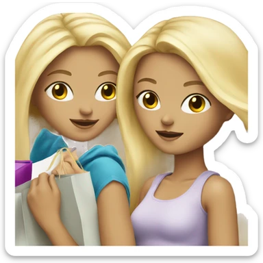 Two blonde white girls shopping sticker