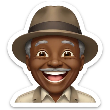 ver old black man laughing wearing fedora sticker