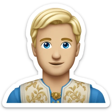 Blonde man with blue eyes wearing a albanian traditional southern plis sticker