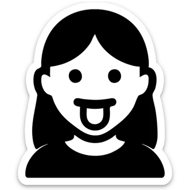 teen girl sticking out her tongue sticker