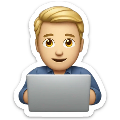 adult white guy with laptop sticker