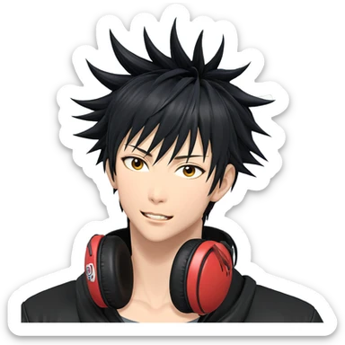 smiling fushiguro megumi portrait sticker