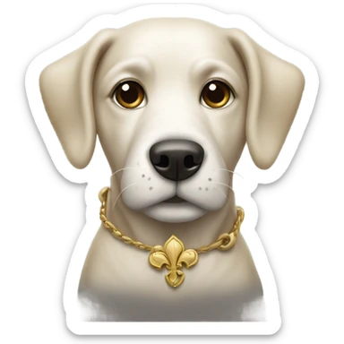 Dog with fleur di lis  sticker