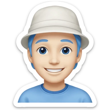 A blue face with a White cap it looks like the smurfs sticker