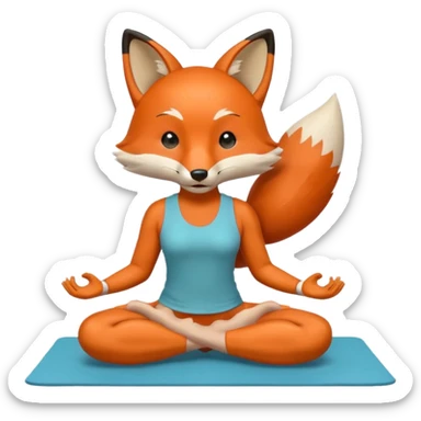 fox doing yoga sticker