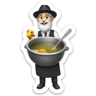 a rabbi serving chicken soup sticker