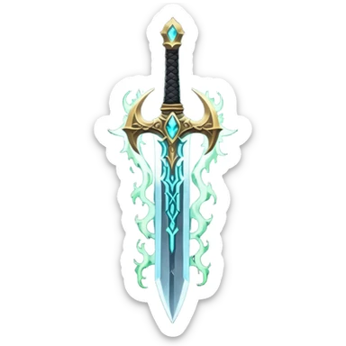 magical greatsword with a eldricth powers in it sticker