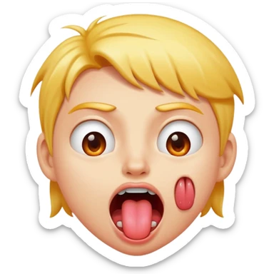 Hot/sweaty tongue-out face — hot, crazy fun, wild mood sticker