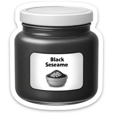 black sesame paste in a jar sticker