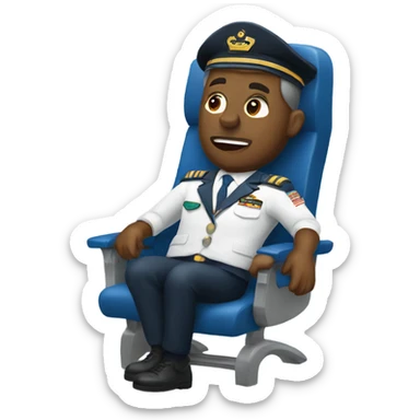 An airplane captain falling asleep sticker