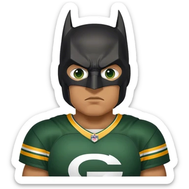 Batman as a Green Bay packers fan sticker