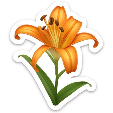Orange Lily flower sticker