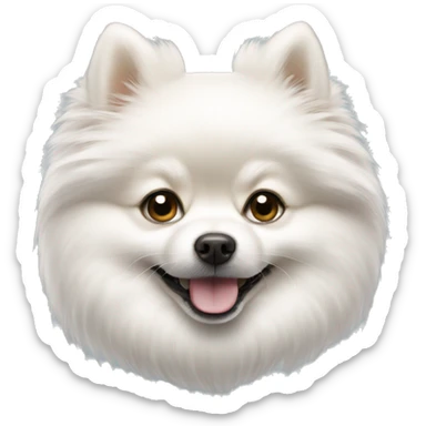 White cute Pomeranian  sticker