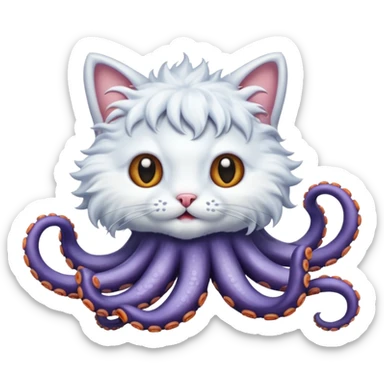 Cat with octopus tentacles  sticker