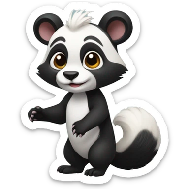 Cute skunk-panda-ferret-hybrid full body sticker