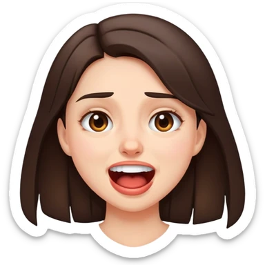 Brunette girl cringing sticker